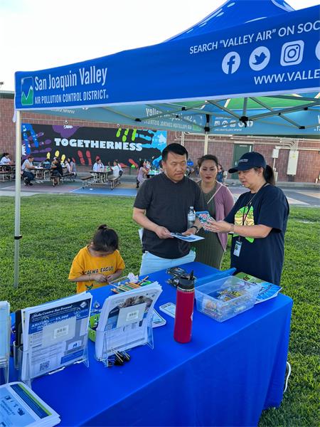 San Joaquin Valley Air booth at school